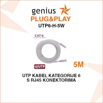 PLUG&PLAY UTP KABEL KATEGORIJE 6 DULJINE 5 METARA UTP6-H-5W