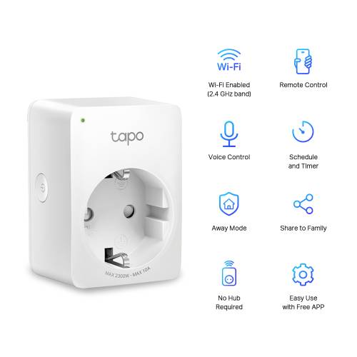TP-Link Tapo P100 Mini Smart Wi-Fi Alexa & Google TP-Link Tapo P100 Mini Smart Wi-Fi Alexa & Google