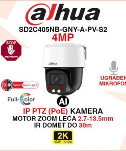 DAHUA 2K SMART DUAL LIGHT WIZSENSE PTZ KAMERA SD2C405NB-GNY-A-PV-S2