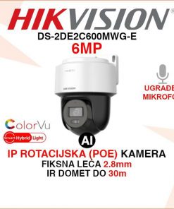 DS-2DE2C600MWG-E HIKVISION 6MP IP POE PT SMART HYBRID LIGHT KAMERA