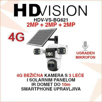 HDVISION 4G BEŽIČNA AI KAMERA SA SOLARNIM PANELOM HDV-VS-BG621