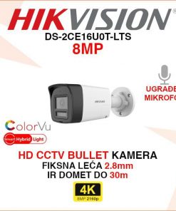 HIKVISION 4K SMART HYBRID LIGHT BULLET CCTV KAMERA DS-2CE16U0T-LTS