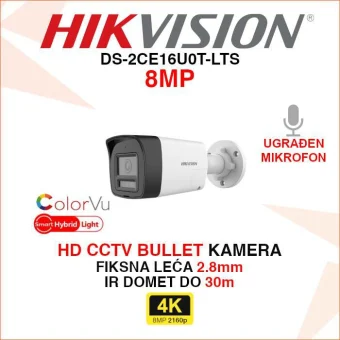HIKVISION 4K SMART HYBRID LIGHT BULLET CCTV KAMERA DS-2CE16U0T-LTS
