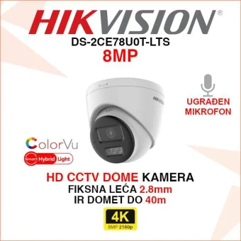 HIKVISION 4K SMART HYBRID LIGHT DOME CCTV KAMERA DS-2CE78U0T-LTS