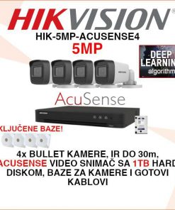 HIKVISION ACUSENSE 5MP SET SA 4 KAMERE I OPREMOM HIK-5MP-ACUSENSE4