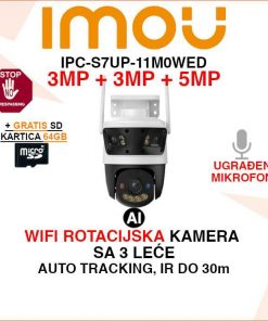 IPC-S7UP-11M0WED IMOU CRUISER TRIPLE ROTACIJSKA WIFI KAMERA SA 3 LEĆE