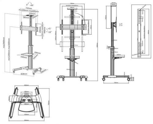 Manhattan pokretni podni stalak 37"-86" Manhattan pokretni podni stalak 37"-86"