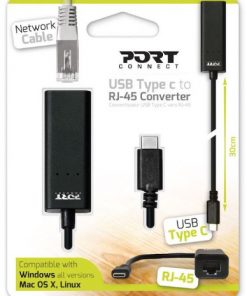 Port adapter USB-C M -> RJ45 F