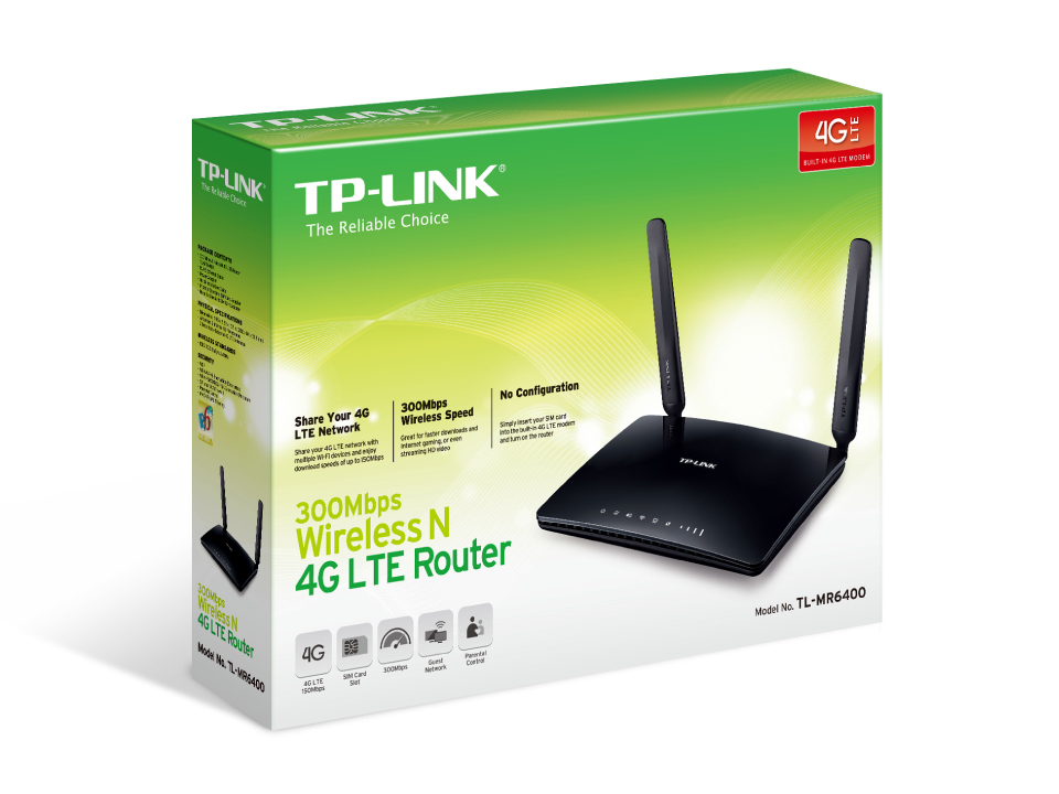 TP-Link TL-MR6400 300Mbps Wireless N 4G LTE Router TP-Link TL-MR6400 300Mbps Wireless N 4G LTE Router