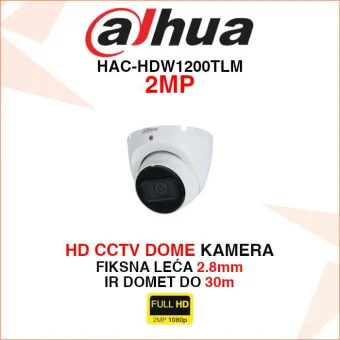 DAHUA 2MP HD CCTV DOME NADZORNA KAMERA HAC-HDW1200TLM