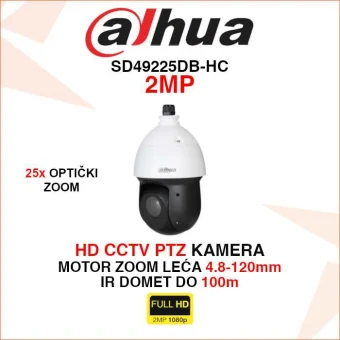 DAHUA 2MP HD CCTV ROTACIJSKA NADZORNA KAMERA SD49225DB-HC