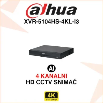 DAHUA 4 KANALNI 4K WIZSENSE VIDEO SNIMAČ XVR-5104HS-4KL-I3