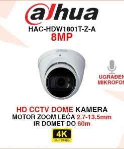 DAHUA 4K HD CCTV DOME MOTOR ZOOM KAMERA HAC-HDW1801T-Z-A