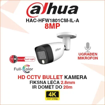 DAHUA 4K SMART DUAL LIGHT CCTV BULLET KAMERA HAC-HFW1801CM-IL-A