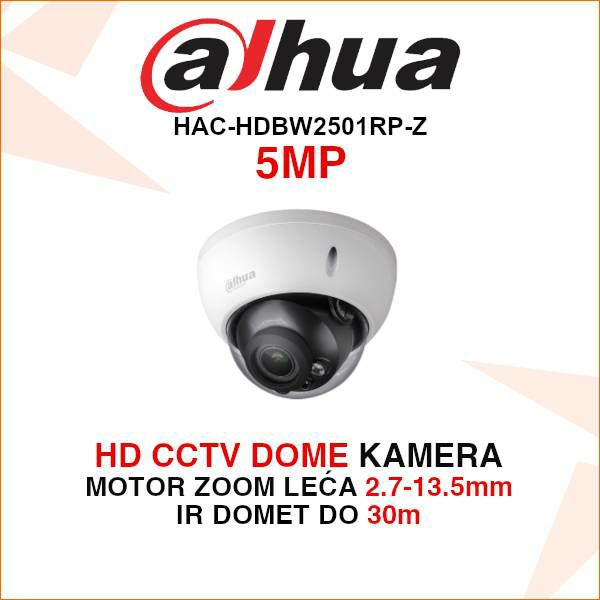 dahua-5mp-starlight-hdcvi-dome-motor-zoo-hac-hdbw2501rp-z_1 DAHUA STARLIGHT DOME MOTOR ZOOM 5MP KAMERA HAC-HDBW2501R-Z - Slika 1