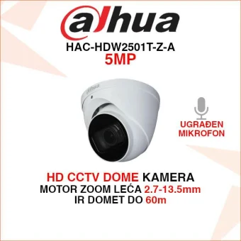 DAHUA 5MP STARLIGHT MOTOR ZOOM KAMERA S MIKROFONOM HAC-HDW2501T-Z-A