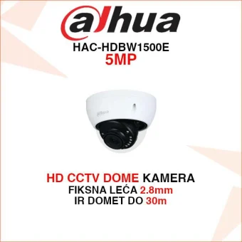 DAHUA CCTV 5MP DOME ANTIVANDAL KAMERA HAC-HDBW1500E