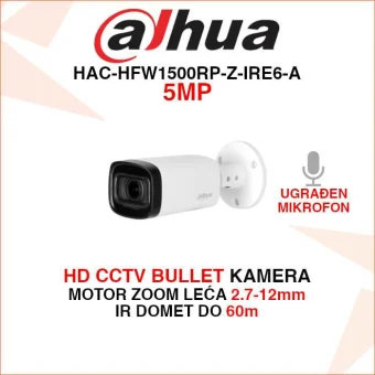DAHUA CCTV 5MP MOTOR ZOOM BULLET KAMERA HAC-HFW1500RP-Z-IRE6-A