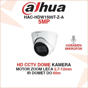 DAHUA CCTV 5MP MOTOR ZOOM DOME KAMERA HAC-HDW1500T-Z-A