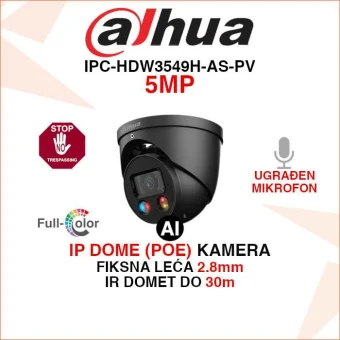 DAHUA IP 5MP WIZSENSE KAMERA S AKTIVNOM OBRANOM IPC-HDW3549H-AS-PV