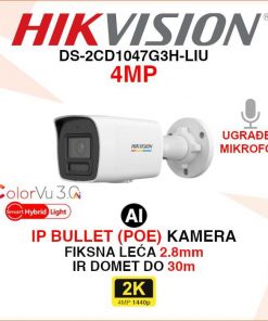 DS-2CD1047G3H-LIU HIKVISION 4MP SMART HYBRID LIGHT IP POE KAMERA