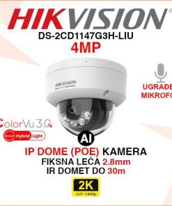 DS-2CD1147G3H-LIU HIKVISION 4MP SMART HYBRID LIGHT IP DOME KAMERA