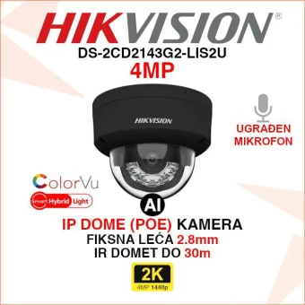 DS-2CD2143G2-LIS2U HIKVISION 2K ACUSENSE SMART HYBRID LIGHT IP KAMERA
