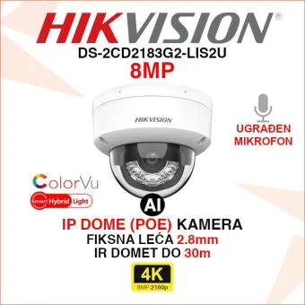 DS-2CD2183G2-LIS2U 4K ACUSENSE SMART HYBRID LIGHT IP POE KAMERA