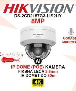 DS-2CD2187G3-LIS2UY HIKVISION 4K AI SMART HYBRID LIGHT IP KAMERA