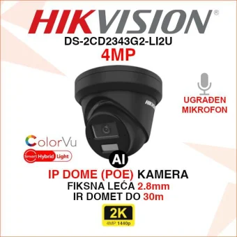 DS-2CD2343G2-LI2U HIKVISION 4MP ACUSENSE SMART HYBRID LIGHT IP KAMERA