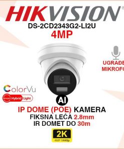 DS-2CD2343G2-LI2U HIKVISION 4MP SMART HYBRID LIGHT AI IP KAMERA