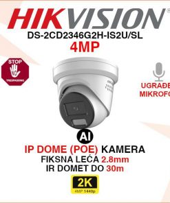 DS-2CD2346G2H-IS2U/SL HIKVISION 4MP AI IP KAMERA SA AKTIVNOM OBRANOM