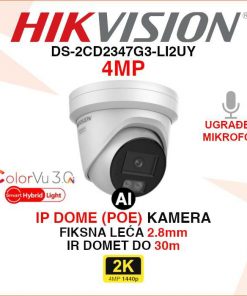 DS-2CD2347G3-LI2UY HIKVISION 2K AI SMART HYBRID LIGHT IP KAMERA