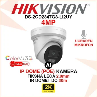DS-2CD2347G3-LI2UY HIKVISION 2K AI SMART HYBRID LIGHT IP KAMERA