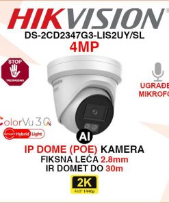 DS-2CD2347G3-LIS2UY/SL HIKVISION 4MP SMART HYBRID LIGHT IP POE KAMERA