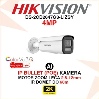 DS-2CD2647G3-LIZSY HIKVISION 4MP SMART HYBRID LIGHT AI IP KAMERA