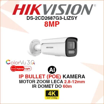 DS-2CD2687G3-LIZSY HIKVISION 8MP SMART HYBRID LIGHT AI IP KAMERA