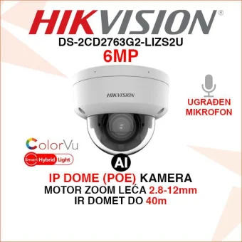 DS-2CD2763G2-LIZS2U HIKVISION 6MP AI SMART HYBRID LIGHT IP KAMERA
