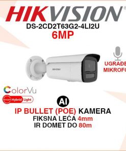 DS-2CD2T63G2-4LI2U HIKVISION 6MP AI SMART HYBRID LIGHT IP POE KAMERA