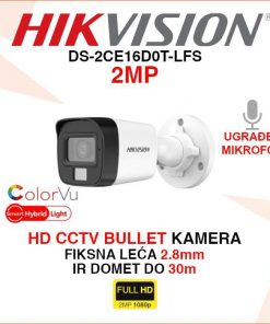 DS-2CE16D0T-LFS HIKVISION 2MP SMART HYBRID LIGHT BULLET CCTV KAMERA