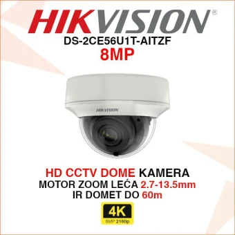 DS-2CE56U1T-AITZF HIKVISION 4K CCTV KAMERA SA MOTOR ZOOM LEĆOM