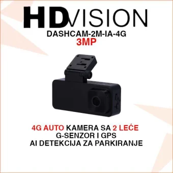 HDVISION 4G KAMERA ZA AUTO SA 2 LEĆE I G-SENZOROM DASHCAM-2M-IA-4G