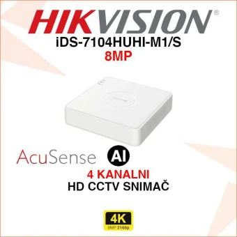 HIKVISION 4 KANALNI ACUSENSE 4K VIDEO SNIMAČ iDS-7104HUHI-M1/S