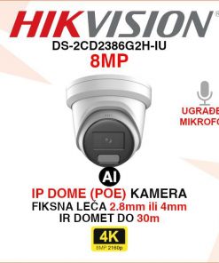 HIKVISION 4K IP POE ACUSENSE KAMERA S MIKROFONOM DS-2CD2386G2H-IU