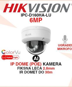 HIKVISION 6MP SMART HYBRID LIGHT AI IP DOME KAMERA IPC-D160HA-LU