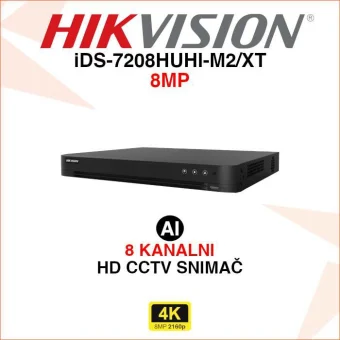 HIKVISION 8 KANALNI 4K ACUSENSE VIDEO SNIMAČ iDS-7208HUHI-M2/XT