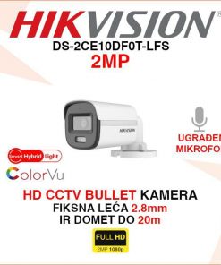 HIKVISION FULL HD SMART HYBRID LIGHT COLORVU KAMERA DS-2CE10DF0T-LFS