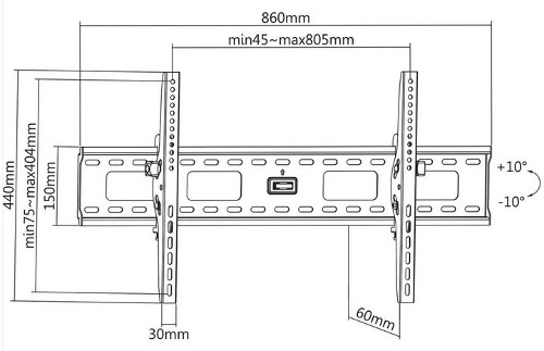 Manhattan TV nosač zidni 37"-86" do 75kg Manhattan TV nosač zidni 37"-86" do 75kg
