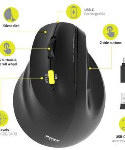 Port miš 2.4 GHz BT erg. punjivi za ljevake