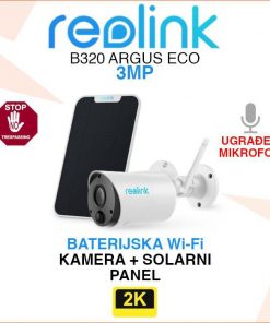 REOLINK B320 ARGUS ECO BATERIJSKA WIFI IP KAMERA 3MP + SOLARNI PANEL